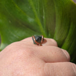 Raw Green Tourmaline Crystal Ring in Copper Ring Sz 10