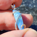 Australian Boulder Opal Pendant - Sterling Silver Slice of Sky