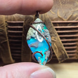 Moss Agate Aurora Opal Pendant – Recycled Copper