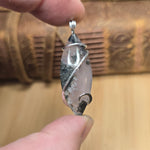 Lavender Moss Agate Pendant – Black Inclusions in Sterling Silver