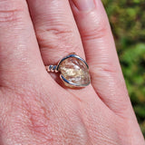 Raw Light Pink Oregon Sunstone Ring Size sz 11.5 - Sterling Silver