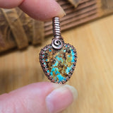 Nevada Turquoise Pendant - Copper Gallery Wire Wrap