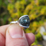 Raw Blue Zircon Ring sz 5.5 Sterling Silver – Natural Crystal Brilliance