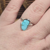 Natural Turquoise Ring Size 10.5 – Arizona Stone in Sterling Silver