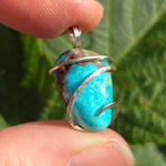 Sky Blue Turquoise with Red-Brown Matrix Pendant – Sterling Silver