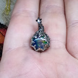 Petite Elven Aurora Opal Pendant In Sterling Silver