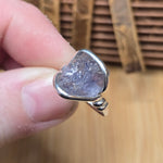 Raw Iolite Crystal Ring sz 6.5 Sterling Silver – Blue to Grey Pleochroic Shift