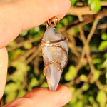 Purple Agate + Citrine Crystal Pendant – 14K Rose Gold Fill