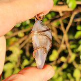 Purple Agate + Citrine Crystal Pendant – 14K Rose Gold Fill