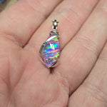 Rose Cut Aurora Opal Pendant – Sterling Silver