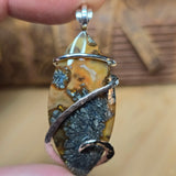 Marcasite in Carnelian Agate Pendant – Desert Ember in Sterling Silver