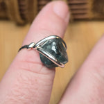 Raw Blue Zircon Ring sz 5.5 Sterling Silver – Natural Crystal Brilliance