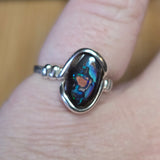 Koroit Yowah Nut Boulder Opal Ring Size 8.5 – Sterling Silver