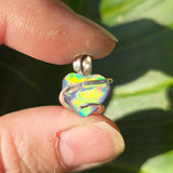 Aurora Opal Prism Heart Pendant – Sterling Silver