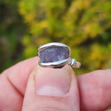 Rare Purple Tourmaline Ring sz 5.5 – Sterling Silver Natural Crystal