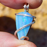Boulder Opal Pendant - Sterling Silver Striped Ribbons of Color