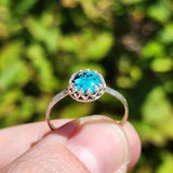 Natural Turquoise Ring Size 10.25 – Sterling Silver with Black Spiderweb Matrix