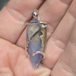 Moss Agate & Aurora Opal Artisan Pendant – Sterling Silver