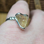 Oregon Sunstone Ring sz 8.5 Sterling Silver – Pink Center with Light Schiller