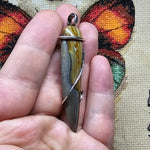 Chicken Track Picture Jasper Pendant in Hammered Sterling Silver
