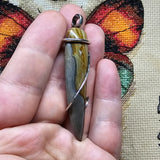 Chicken Track Picture Jasper Pendant in Hammered Sterling Silver