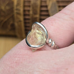 Raw Oregon Sunstone Ring sz 8 - Sterling Silver