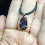 Australian Boulder Opal Pendant in 14kt Rose Gold Filled - Galaxy Drop