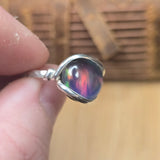 Aurora Opal Ring sz 8.5 – Lab-Grown Doublet in Sterling Silver