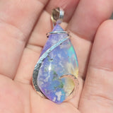 Mossy Sky Agate Pendant – Sterling & Aurora Opal Triplet - Rock Your World 