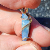 Australian Boulder Opal Pendant - Sterling Silver Slice of Sky