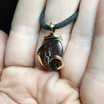 Australian Boulder Opal Pendant in 14kt Yellow Gold Filled - Lightning Bolt Opal