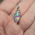 Rose Cut Aurora Opal Pendant – Sterling Silver