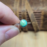 Turquoise Ring Size 9.5 – Apple Green to Teal Gradient in Copper + Silver