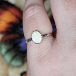 Oval Australian Precious Opal Ring in Sterling Silver Various Sizes