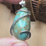 Vintage Turquoise Pendant – Sterling Spiral & Robin’s Egg Revival - Rock Your World 
