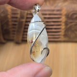 Red-Green Moss Agate Pendant - Sterling Forged Embrace
