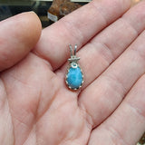 Dainty Ocean Blue Larimar Pendant Sterling Silver