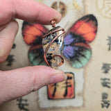 Dendritic Tiger Agate Pendant in Copper – Indonesian Plume Agate