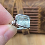 Aquamarine Crystal Ring – sz 7.5 – Clear Blue Natural Beryl
