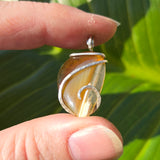 Carnelian Agate Pendant – Tension Wrapped in Sterling Silver