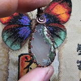 Banded Agate with Moss Agate Pendant in Copper