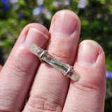 Aquamarine Crystal Bar Ring in Sterling Silver sz 5.25