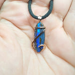 Australian Boulder Opal Pendant in 14kt Rose Gold Filled - Blue Beauty