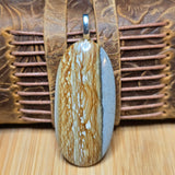 Oregon Chicken Track Jasper Pendant - Silver Tone Bail
