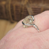 Raw Light Pink Oregon Sunstone Ring Size sz 11.5 - Sterling Silver