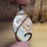 Crazy Lace Agate Pendant Copper Wrapped – Warm Earth Tones