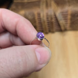 Soft Violet Amethyst Ring sz 5 – Hammered Sterling