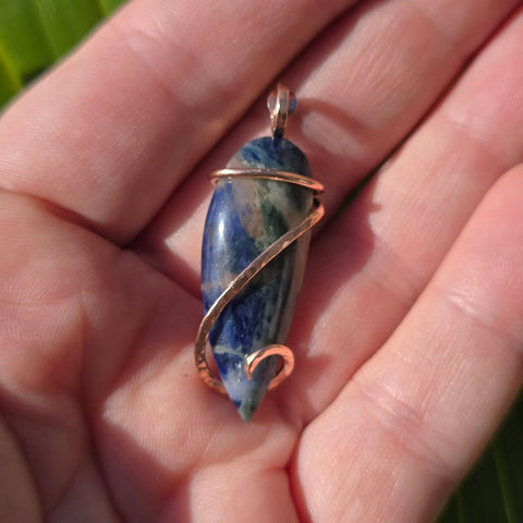 Multicolor Sodalite Pendant in 14kt Rose Gold Fill