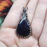 Bloodshot Iolite Sterling Silver Pendant Necklace