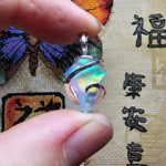 Faceted Rainbow Aurora Opal Pendant In Hammered Sterling Silver with 20 Inch Chain - Rock Your World 